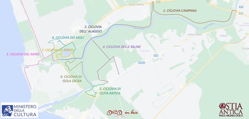 progetto ostia in bici mappa