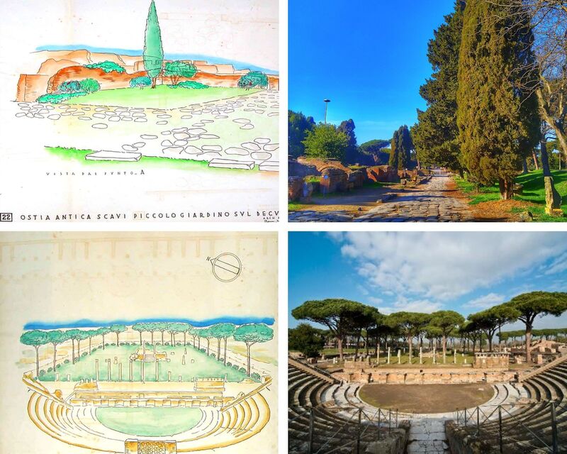 sistemazione verde area archeologica di ostia