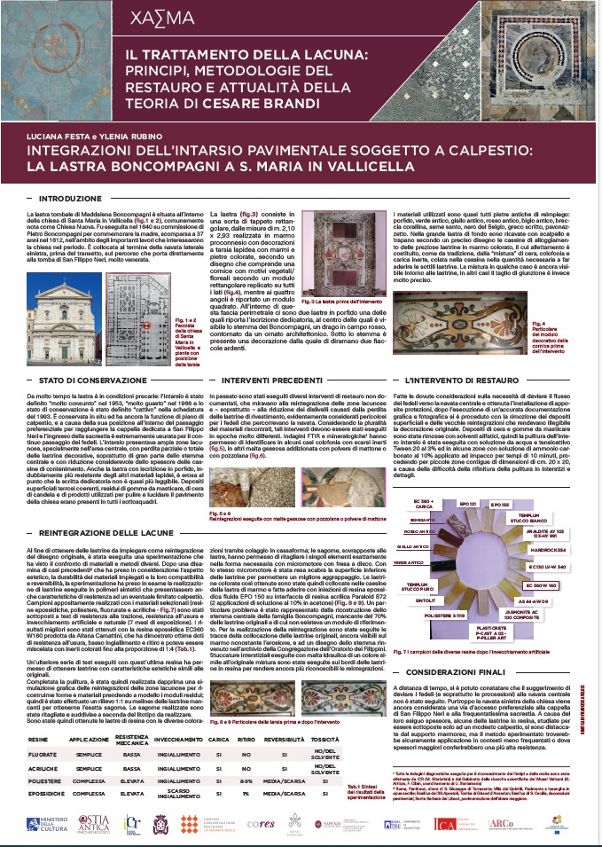 Festa, Rubino - Integrazioni dell'intarsio pavimentale soggetto a calpestio