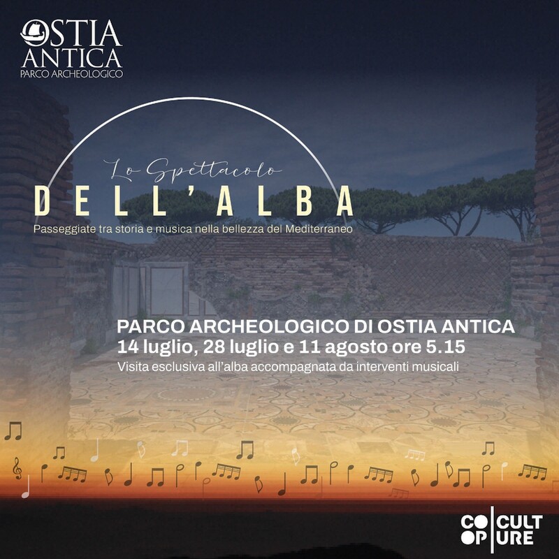Lo spettacolo dell'alba a Ostia antica