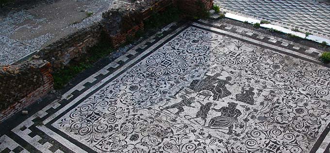Floor mosaic depicting Bacchus and Ariadne, 3rd century